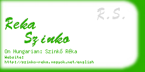 reka szinko business card